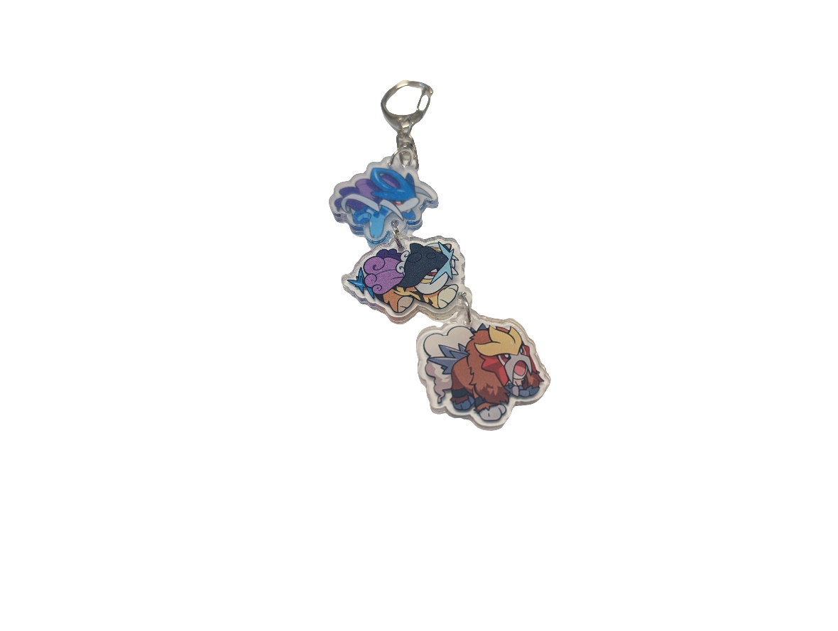 Johto Legendary Beasts Keychain