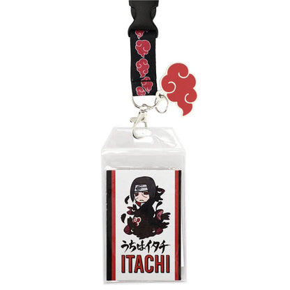 Naruto Itachi Uchiha Lanyard with Clear ID Sleeve and Keychain