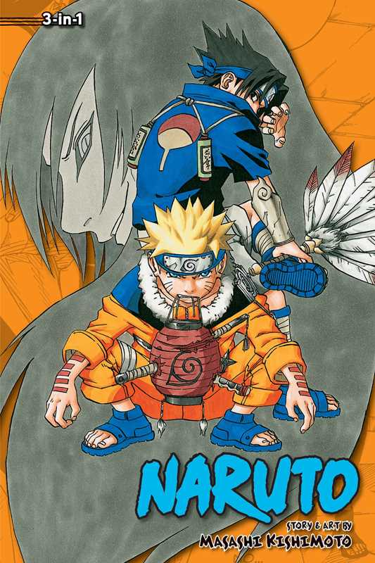 Naruto (3-in-1 Edition), Vol. 3 by Masashi  Kishimoto: Paperback; 600 pages / English Caffeine Critical