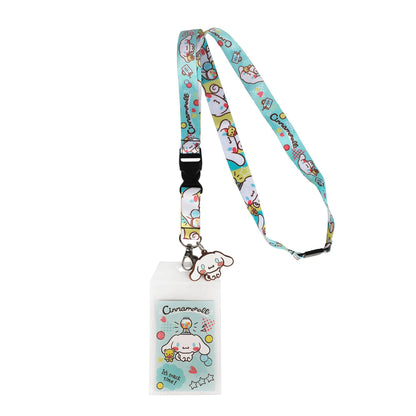Cinnamaroll Snack Time Theme 22-inch Lanyard with Clear ID Sleeve and Rubber Charm