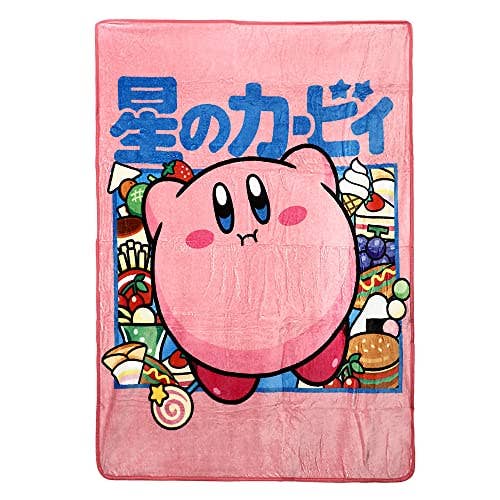 Kirby Character Kanji Throw Blanket - Caffeine Critical