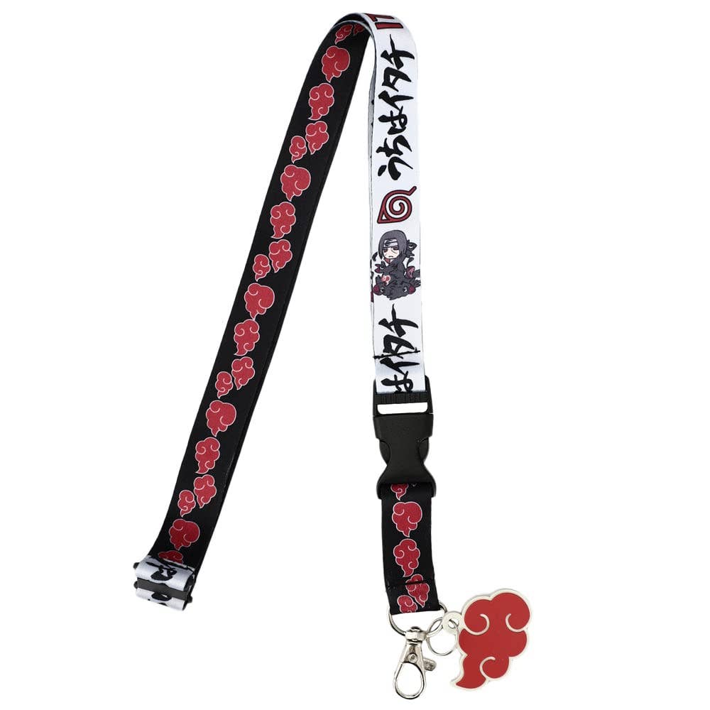 Naruto Itachi Uchiha Lanyard with Clear ID Sleeve and Keychain