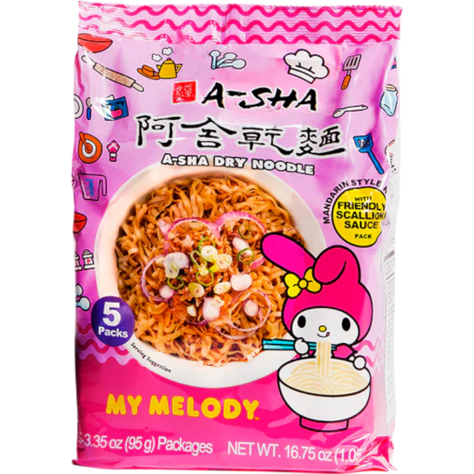 A-Sha Sanrio My Melody Dry Noodles 5 pack
