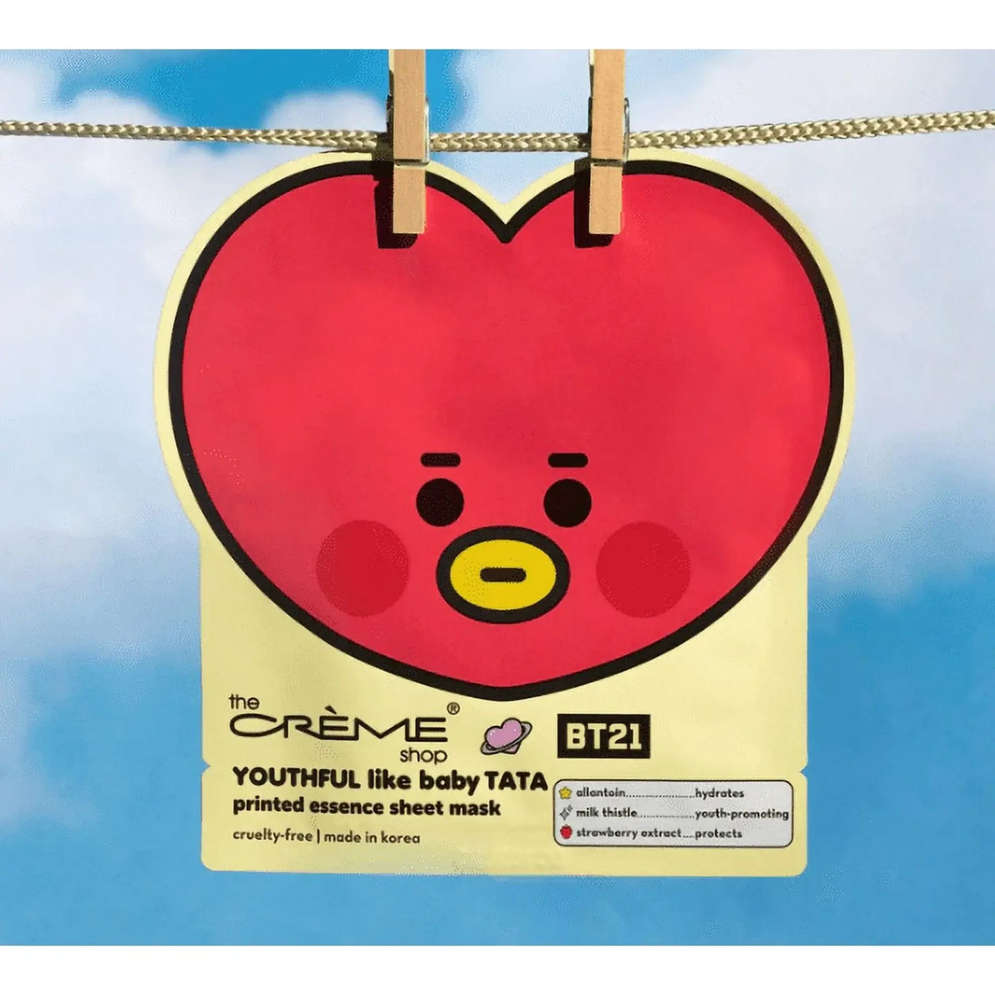THE CREME SHOP YOUTHFUL Like Baby TATA Sheet Mask - Caffeine Critical Caffeine Critical