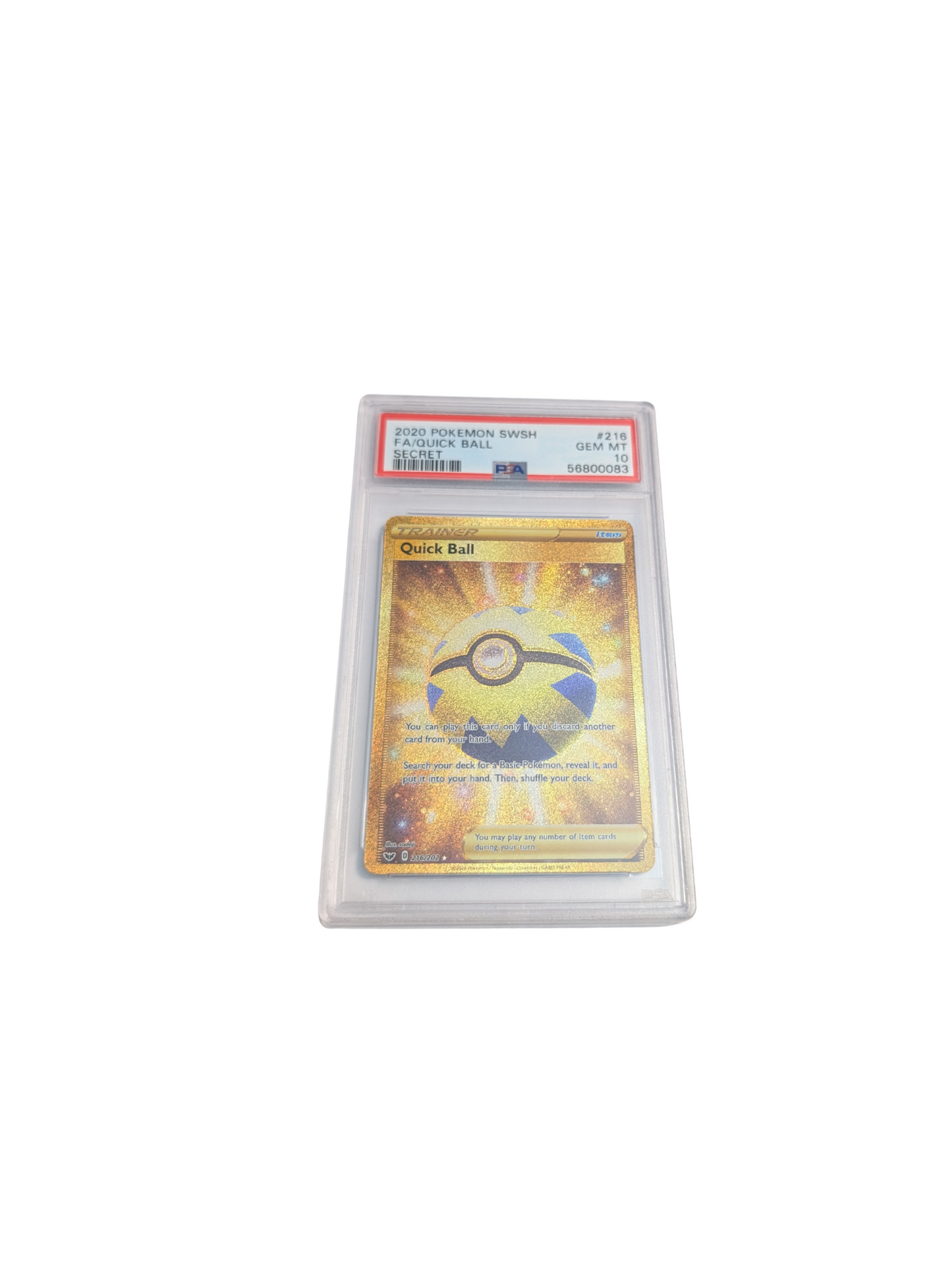 Quick Ball Pokemon SWSH Quick Ball Secret| PSA Gem Mint 10 graded - Caffeine Critical Caffeine Critical