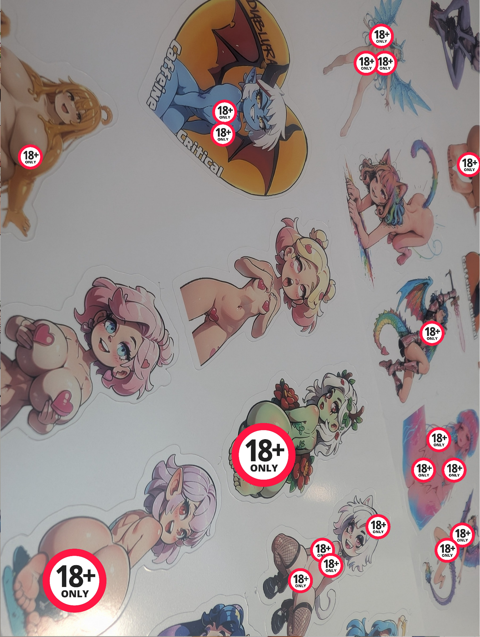 25 Assorted Hentai Stickers 1.5inch - Caffeine Critical