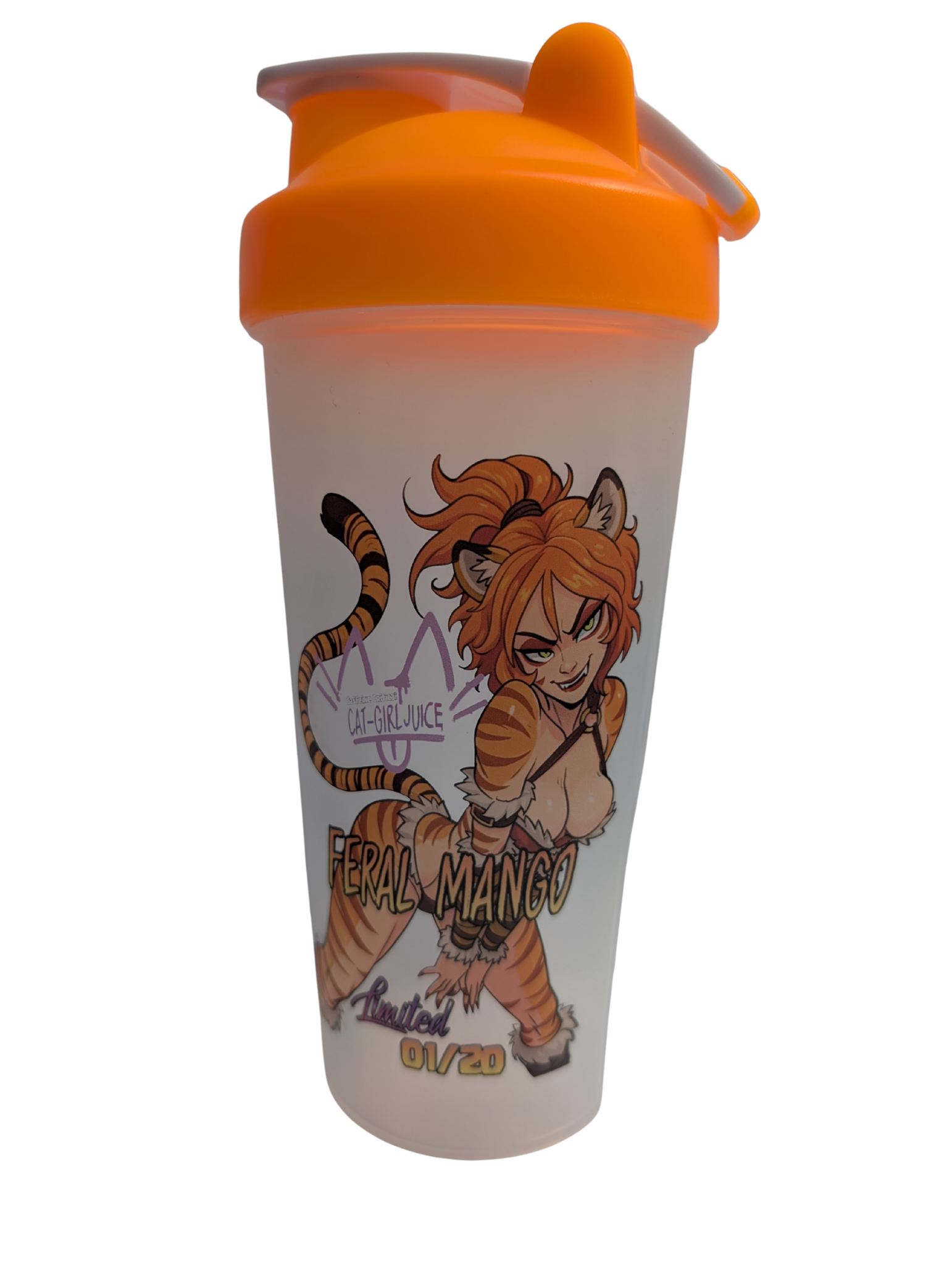 Cat-Girl Juice Feral Mango, Limited Edition Serialized Shaker Cup - Caffeine Critical