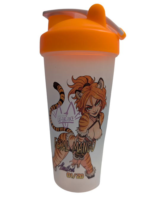 Cat-Girl Juice Feral Mango, Limited Edition Serialized Shaker Cup - Caffeine Critical Caffeine Critical