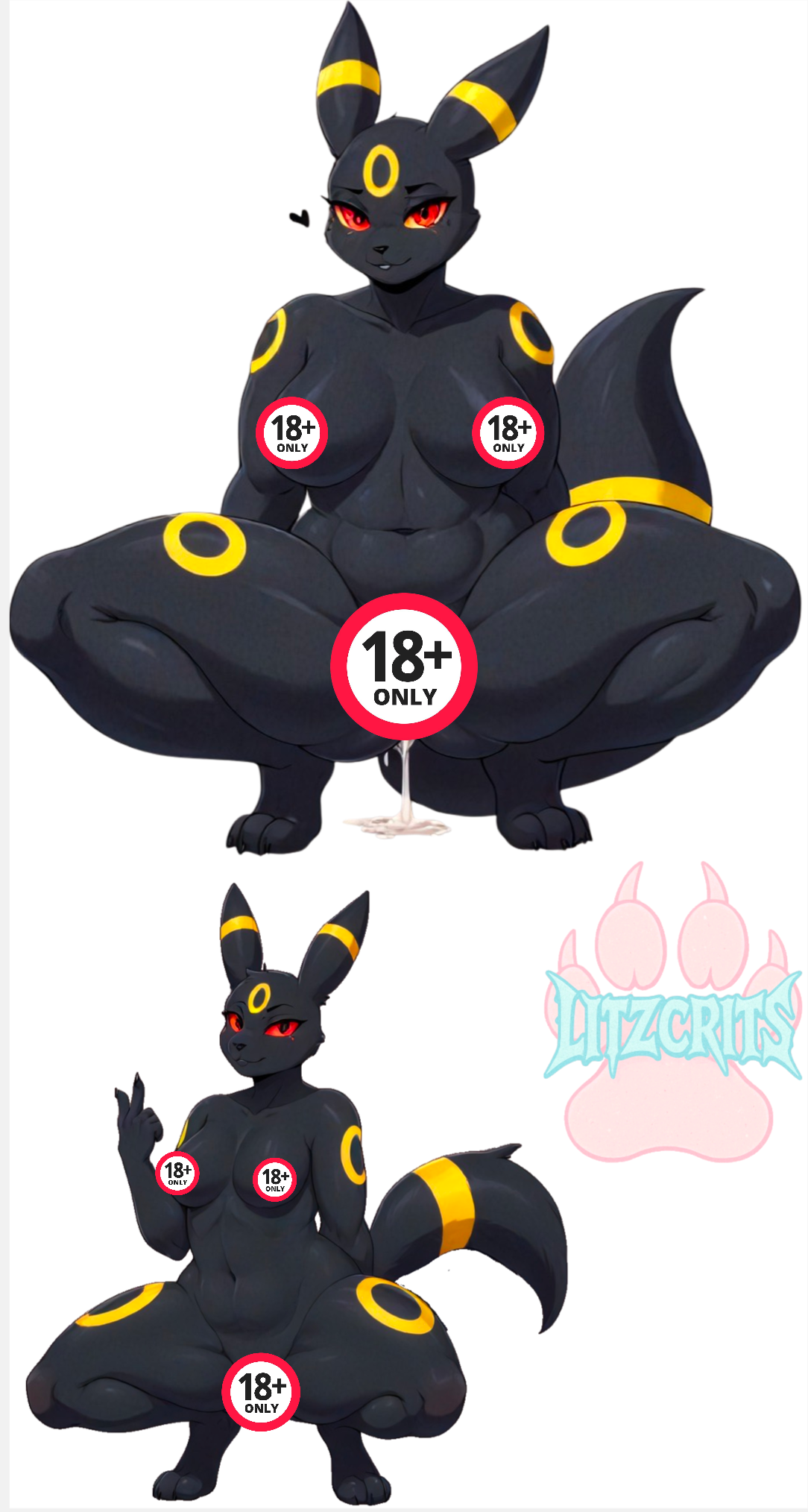 Umbreon Waifu Sticker | Uncensored Hentai Stickers