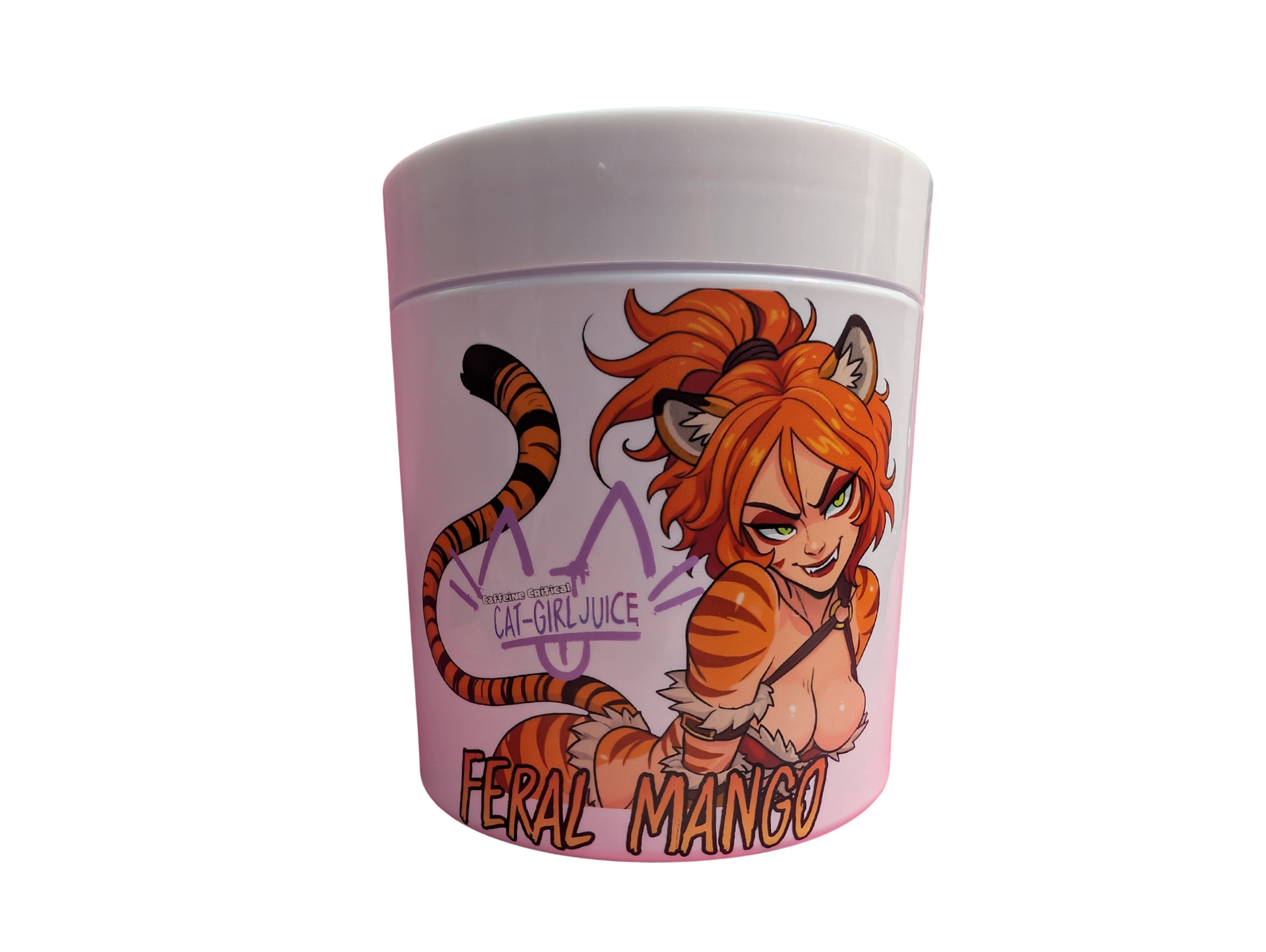 Cat-Girl Juice Feral Mango Flavor | 32 Servings Green Tea Beverage Powder - Caffeine Critical