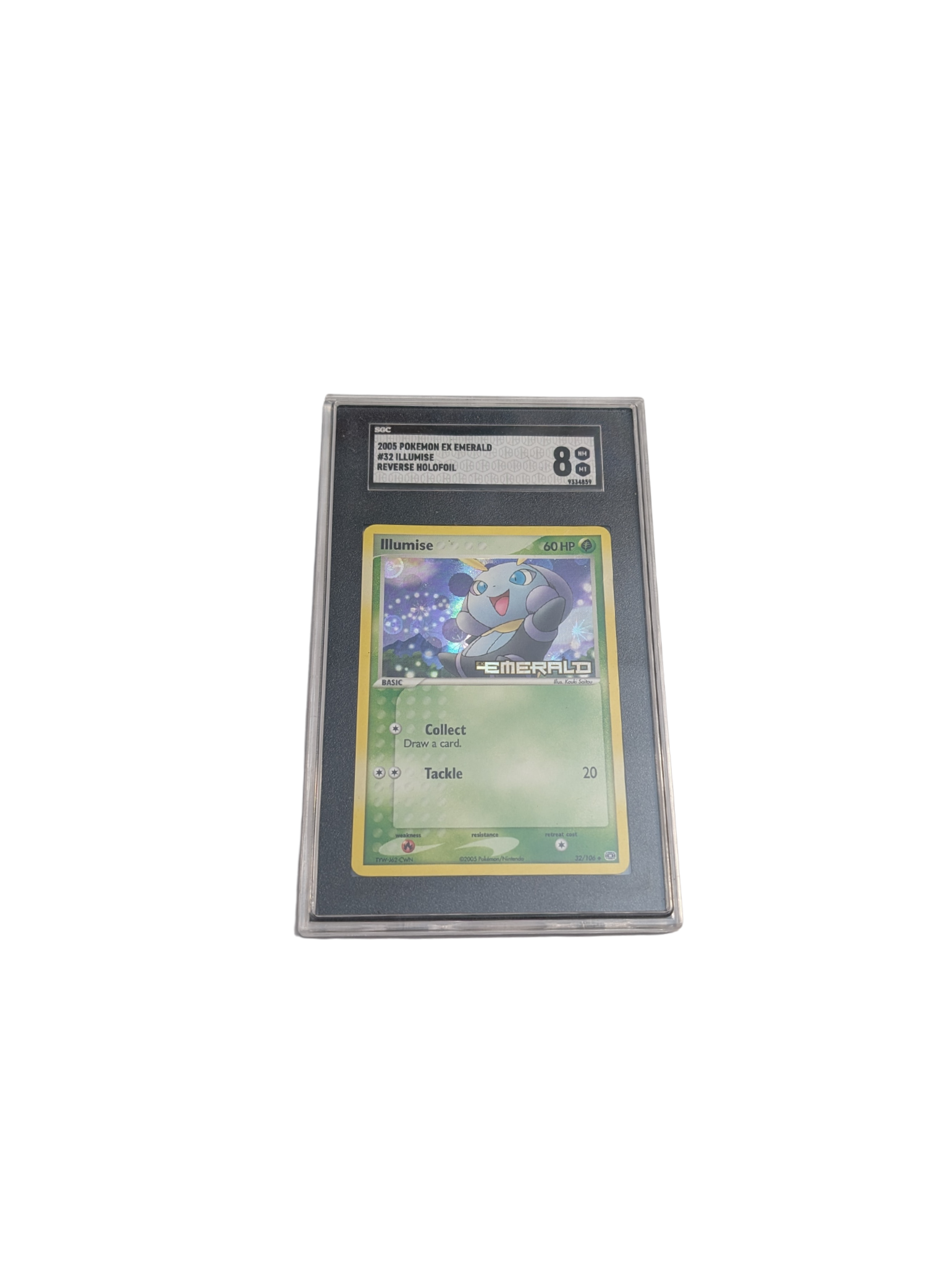 2005 Pokemon EX Emerald Illumise Rev. Holo| SGC 8 Graded - Caffeine Critical