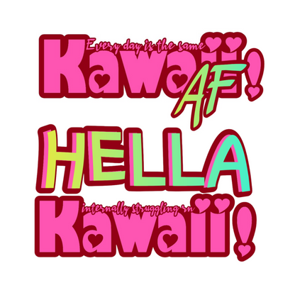 Kawaii Depression Dark Humor Stickers | Waterproof Decal Stickers - Caffeine Critical