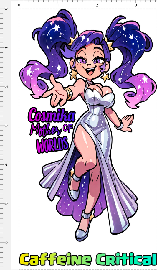 Cosmika Waifu Sticker | 6"×3.5" Uncensored Waterproof Waifu Hentai Stickers - Caffeine Critical Caffeine Critical